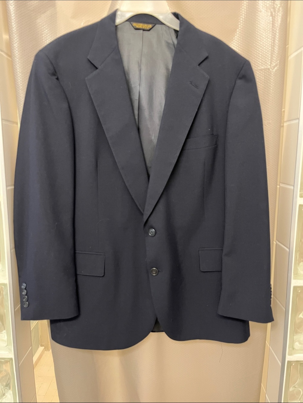 Men's Tailored Dark Navy Blazer - Classic Two-Button